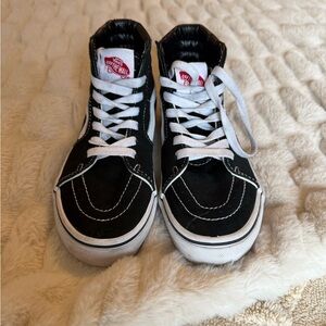 Vans Sk8-Hi Classic Black White High Top Shoes Youth 2.5